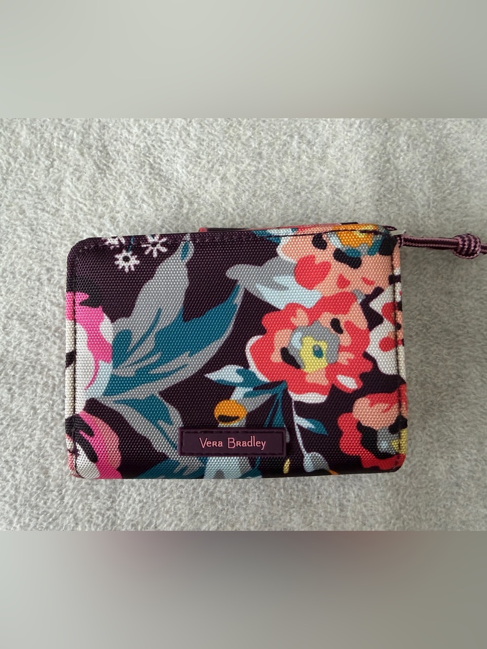 Vera Bradley Purple Floral Zip Wallet - Multi Floral